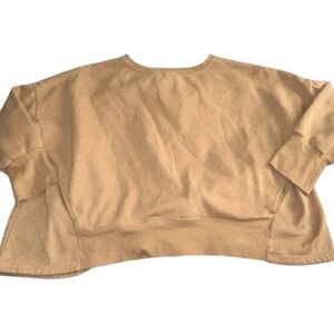 The Sweatshirt Project Tan Oversized Boxy Cropped Sweatshirt Pockets 2X GUC